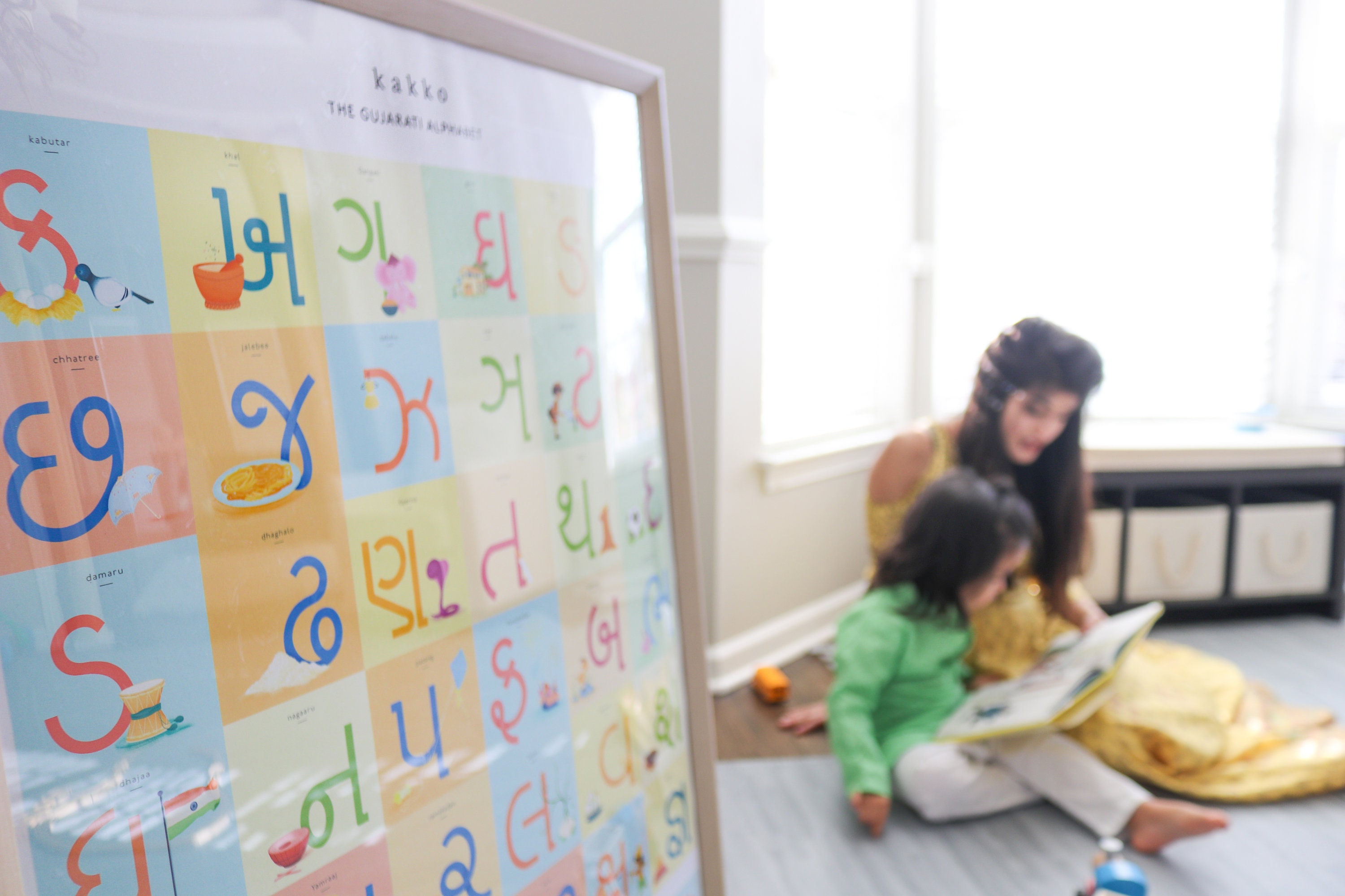 poster the gujarati alphabet kakko etsy
