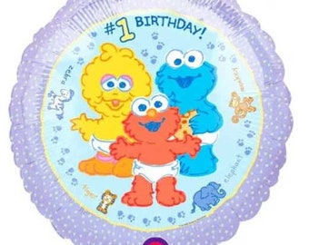18" Baby ELMO, Big BIRD, COOKIE monster 1st birthday balloon - party supplies decorations foil mylar balloon