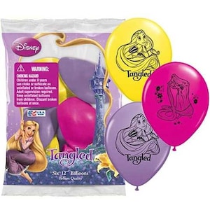 12&quot; TANGLED Latex Birthday Balloon • Party Supplies Decorations Balloon - Pack of 6