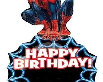 31" SPIDERMAN Happy Birthday Balloon - Large Shape Foil Mylar Balloon - Party Supplies Decorations Foil Mylar Balloon