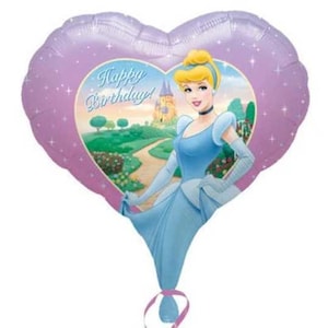 18&quot; CINDERELLA HEART Balloon - Party Supplies Decorations Foil Mylar Balloon