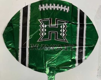18" HAWAII UNIVERSITY Football Balloon - Party Supplies Decorations Foil Mylar Balloon