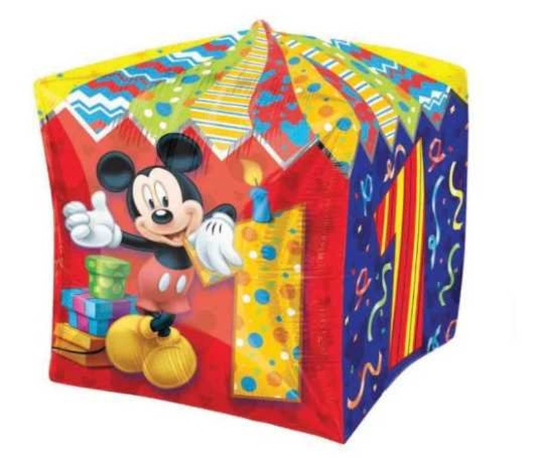 Party Brands 15 inch MICKEY MOUSE Cubez AGE 1 Balloon • Party Supplies Decorations Foil Mylar Balloon Balloons 49497-ET