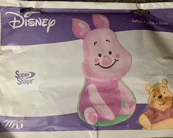 35" SITTING PIGLET BALLOON - Large Shape Foil Mylar Balloon - Party Supplies Decorations Balloon