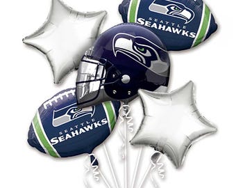 Seattle Seahawks - Football SUPER BOWL 60 Party Balloon Bouquet Kit - Party Supplies Decorations - 5PC