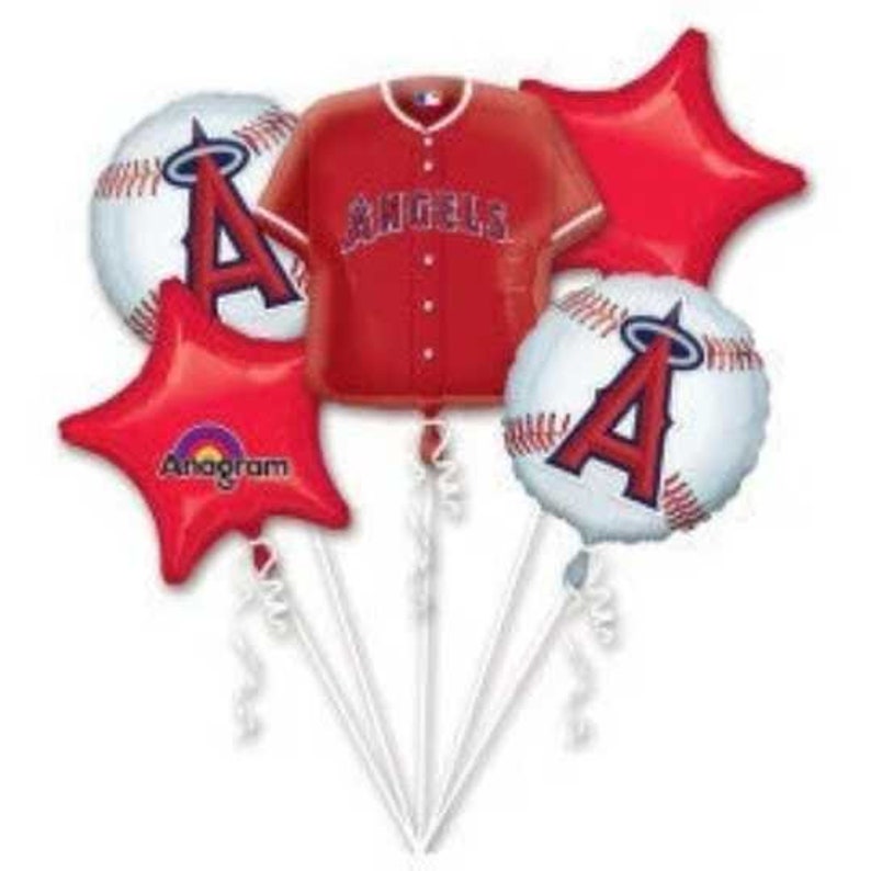 Party Brands LOS ANGELES ANGELS Balloon Bouquet Kit •  Party Supplies Decorations Foil Mylar Balloon • 5pc Balloons 37977-ET