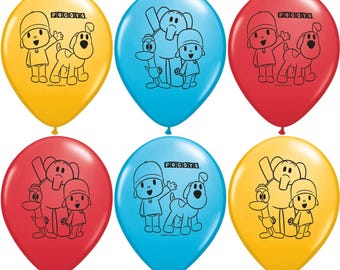 POCOYO Printed Latex Balloons 11" - Pack of 10 - Birthday Balloon Kit Party Supplies Decorations