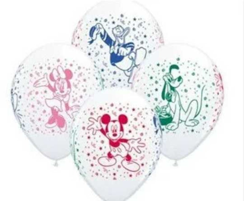 Party Brands 11" MICKEY MOUSE and FRIENDS Latex Assortment • Party Supplies Decorations Balloon - Pack of 6 Balloons 85504-ET