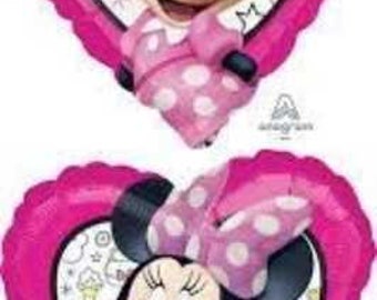 18" MINNIE MOUSE Double Sided Heart Balloon - Party Supplies Decorations Foil Mylar Balloon