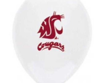 11" WASHINGTON STATE COUGARS Latex Balloons • Party Supplies Decorations Balloon - Pack of 6