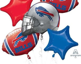 BUFFALO BILLS Football Balloon Bouquet Kit - Party Supplies Decorations - 5pc