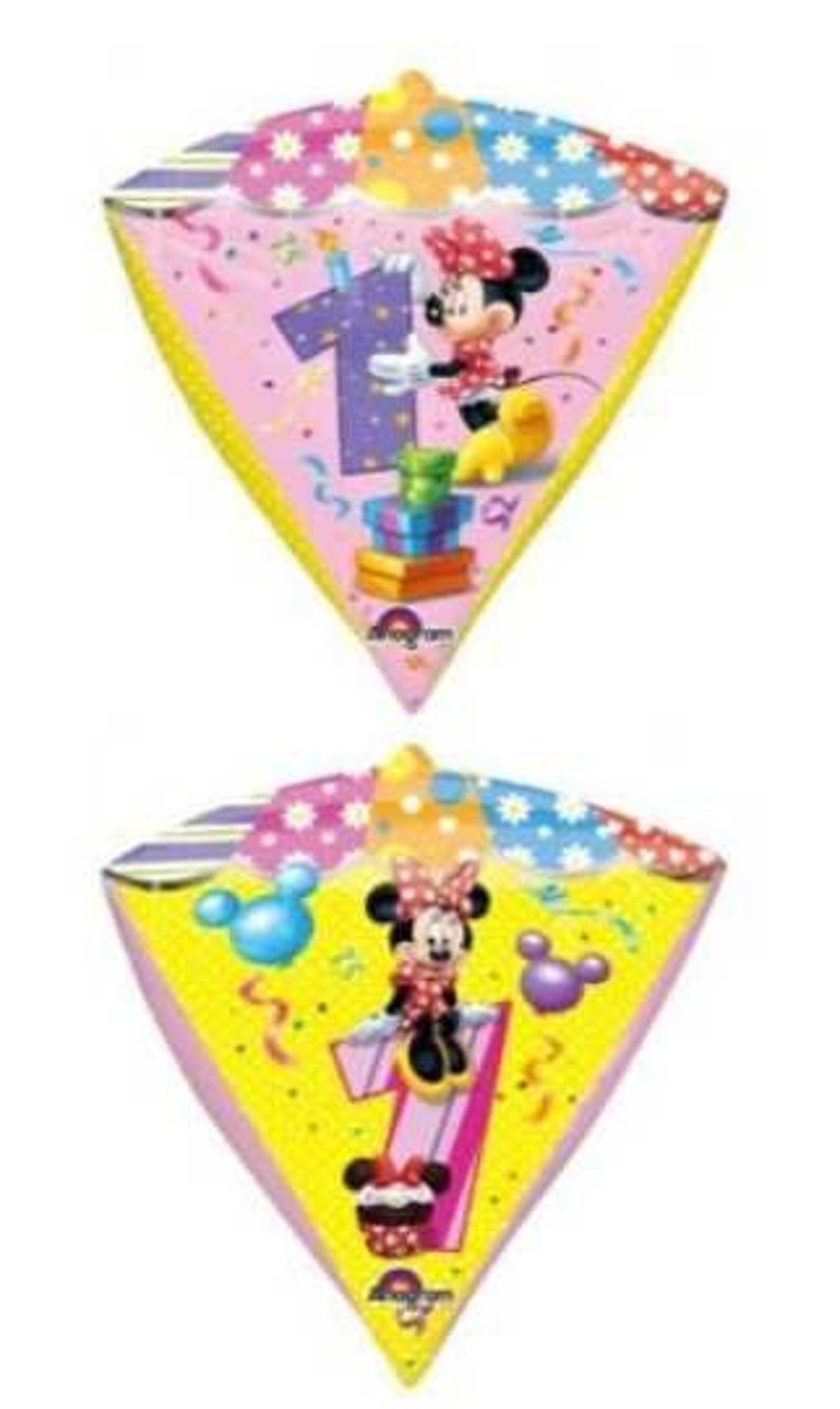 Party Brands 15 inch MINNIE MOUSE Cubez AGE 1 Balloon • Party Supplies Decorations Foil Mylar Balloon Balloons 33525-ET