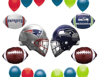 Dueling SUPER BOWL 60 - Patriots Vs Seahawks - Football Party Balloon Kit - Party Supplies Decorations - 18PC