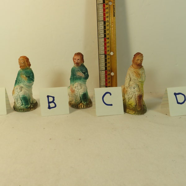 Vintage Nativity Shepherds Plaster 3  to 4 inch Choice