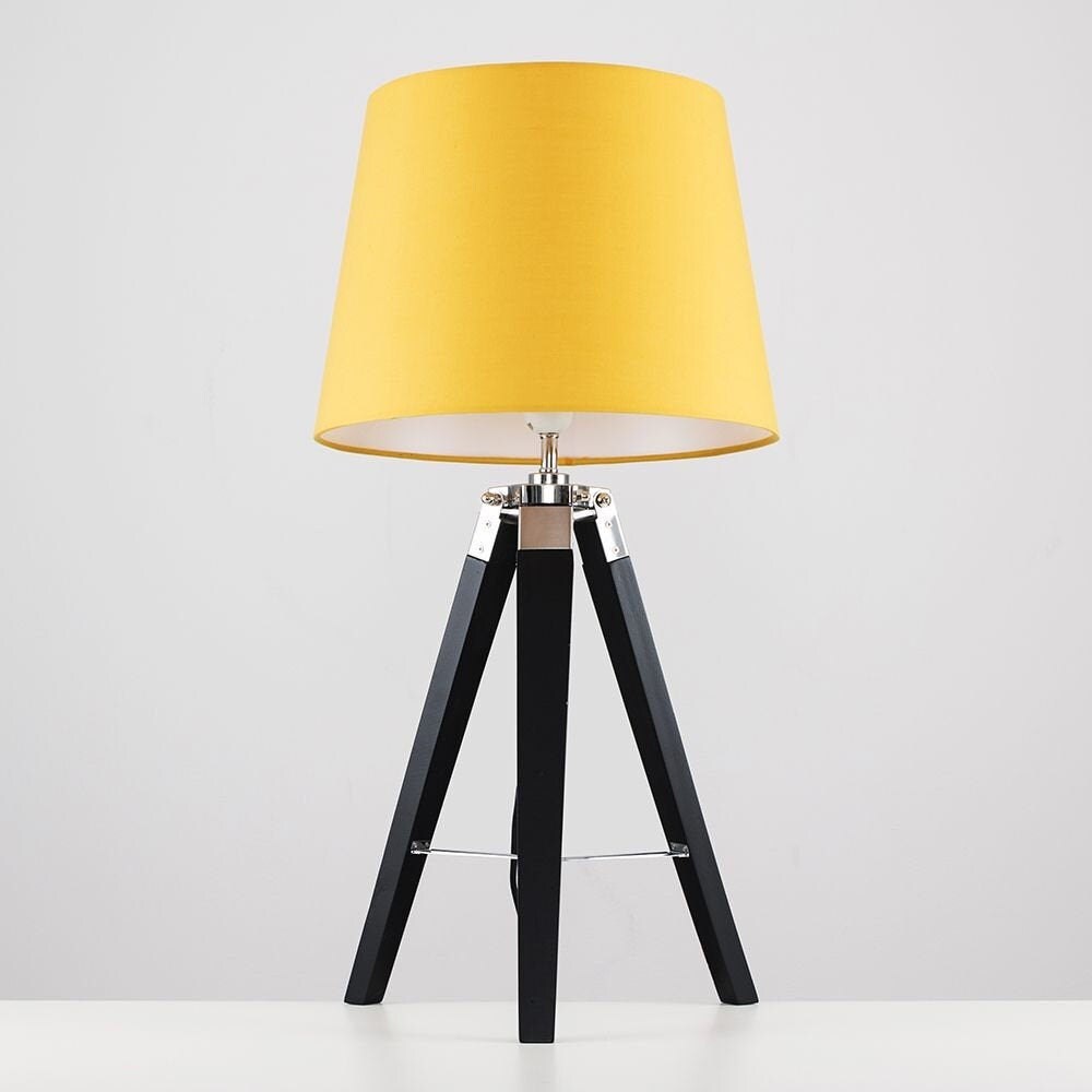 Modern Elegant Black Yellow Tripod Table Lamp For Your Home Etsy