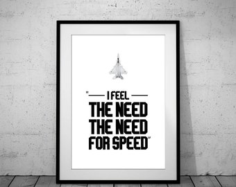 Top Gun - Movie Poster (I Feel The Need The Need For Speed) (Size: 24 X  36)