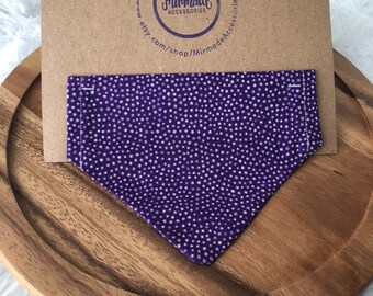 over the collar dog bandana, purple dog bandana, dog bandana, slip over the collar bandana, pet bandana