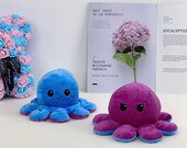U.K High Quality REVERSIBLE OCTOPUS Plush. Double Sided Squid Gift For Birthdays, Next Day Delivery.