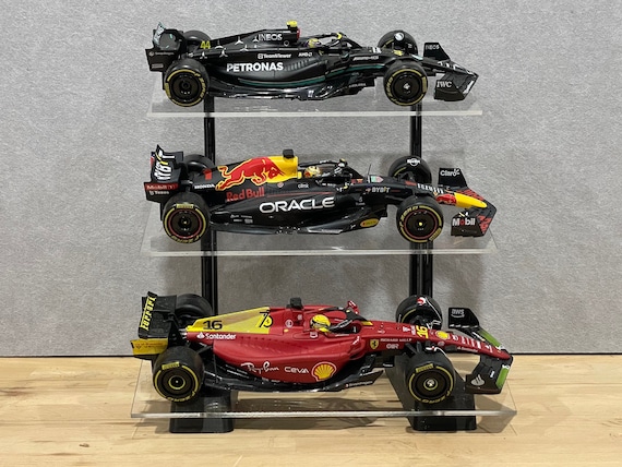 Yarcokrafts 3-Tier Diecast Car Display Stand – 1:24 Scale Model Shelf (Black, PLA)