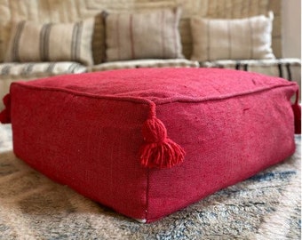 Elegant Velvet Pouf Ottoman - Versatile and Chic Home Decor Accent - Luxury Moroccan Square Ottoman Pouf