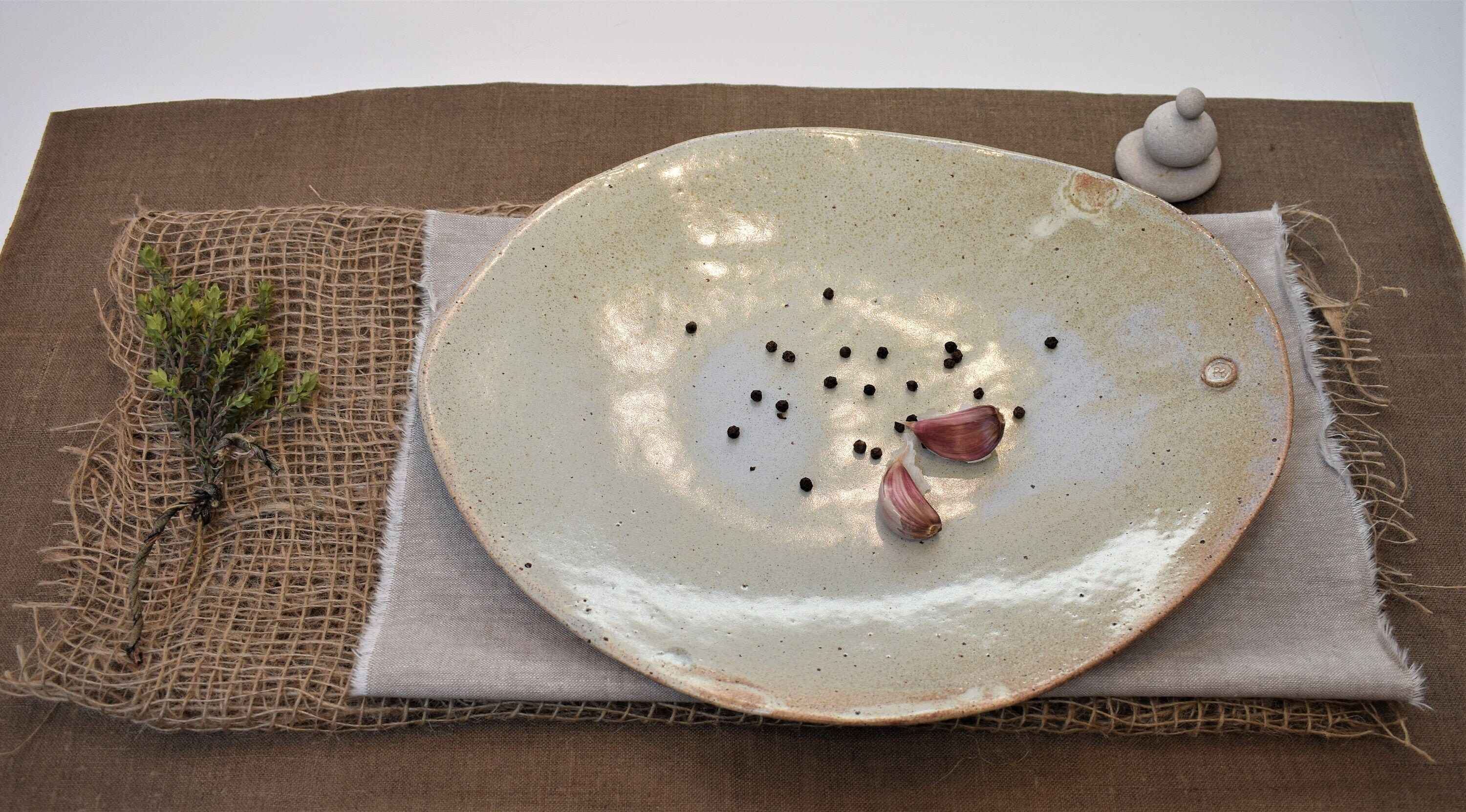 Large rustic handmade serving platter oval organic and Etsy