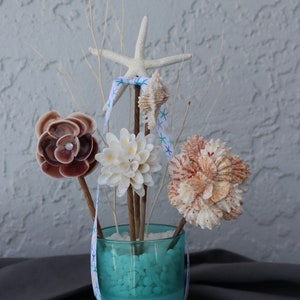 Seashell Beach Flower Arrangements Blue with Starfish