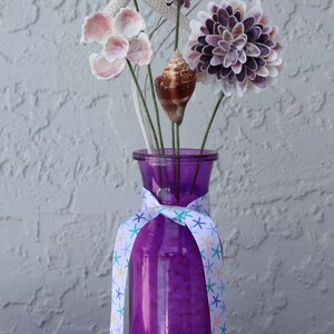 Seashell Beach Flower Arrangements Purple Tall Vase