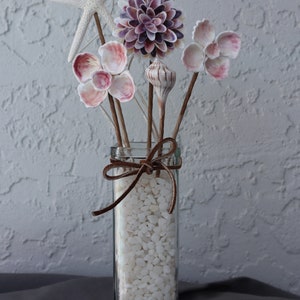 Seashell Beach Flower Arrangements Clear Tall Vase