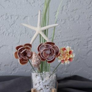 Seashell Beach Flower Arrangements Wood Stand Vase