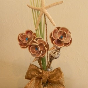 Seashell Beach Flower Arrangements Gold Bow