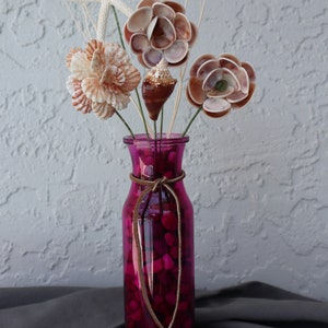 Seashell Beach Flower Arrangements Pink Tall Vase