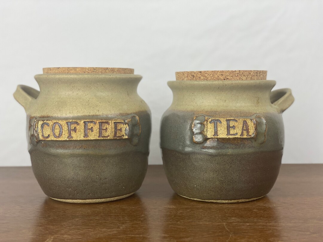 Vintage Ceramic Coffee and Tea Canisters Etsy