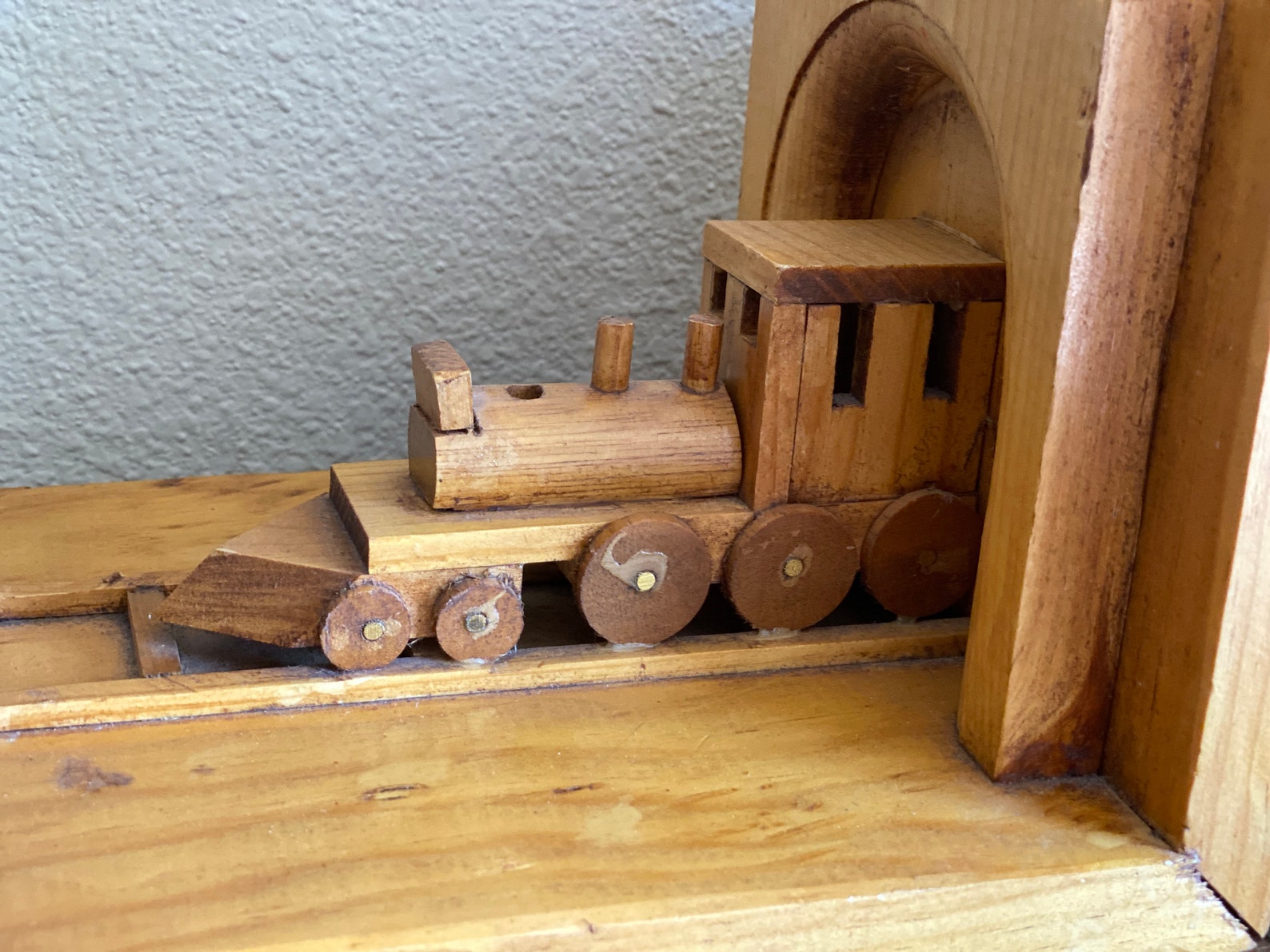 Wood Train Bookends Kids Nursery Chow Chow Train Bookends Children Gift Idea (Blue