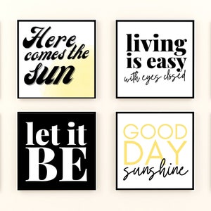 The Beatles inspirational lyric art bundle DIGITAL DOWNLOAD | Printable Minimalistic Wall Decor, Desk Art, Home Art, Office Art, Fan Gift