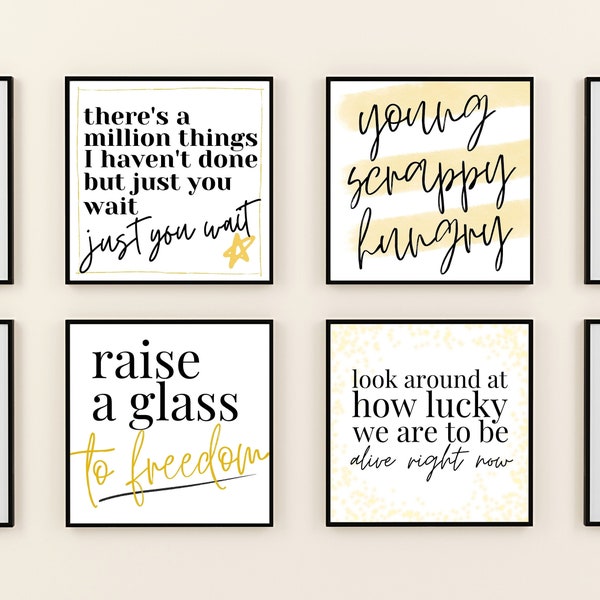 Hamilton the Broadway Musical inspirational romantic lyric art print bundle DIGITAL DOWNLOAD | Printable Wall Decor, Desk Art, Home/Office