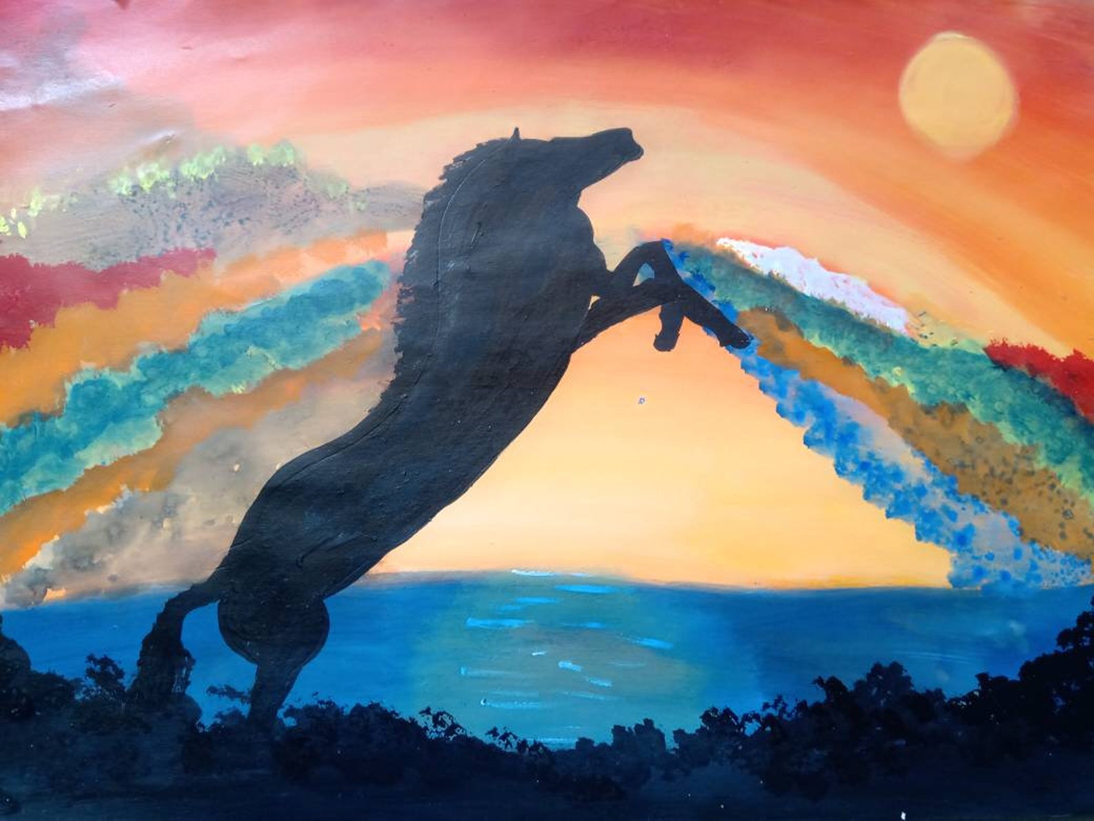 Acrylic painting on cartridge sheet Etsy