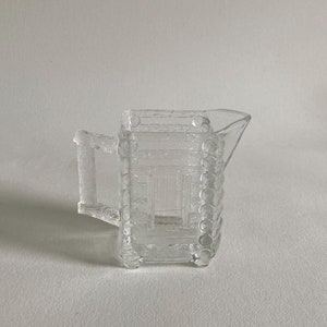 Circa 1875, Antique EAPG "Log Cabin" Pattern Creamer - Central Glass Company - Small EAPG Pitcher Early American Pressed Glass