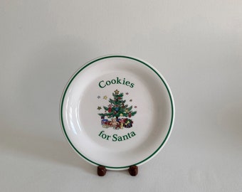 NIKKO Happy Holidays Pattern Cookies for Santa Plate – 20th Century – Made in Japan - Holiday Cookie Plate - 1980s Christmas Plate for Santa