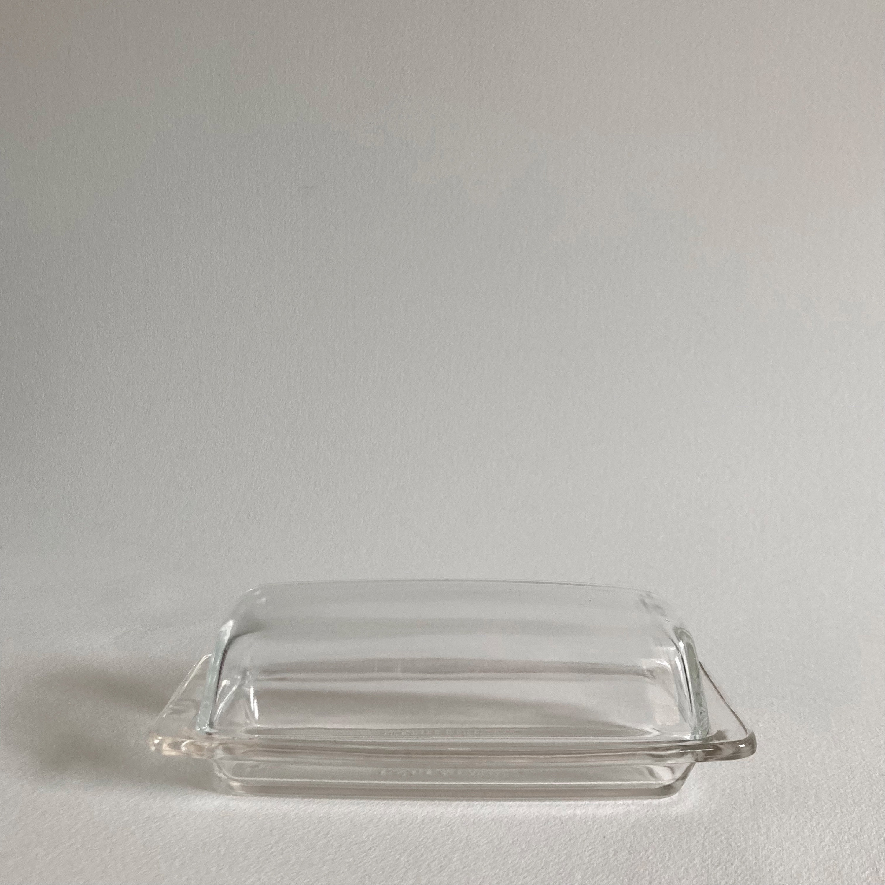 1 Pound Clear Glass Butter Dish - Ruby Lane
