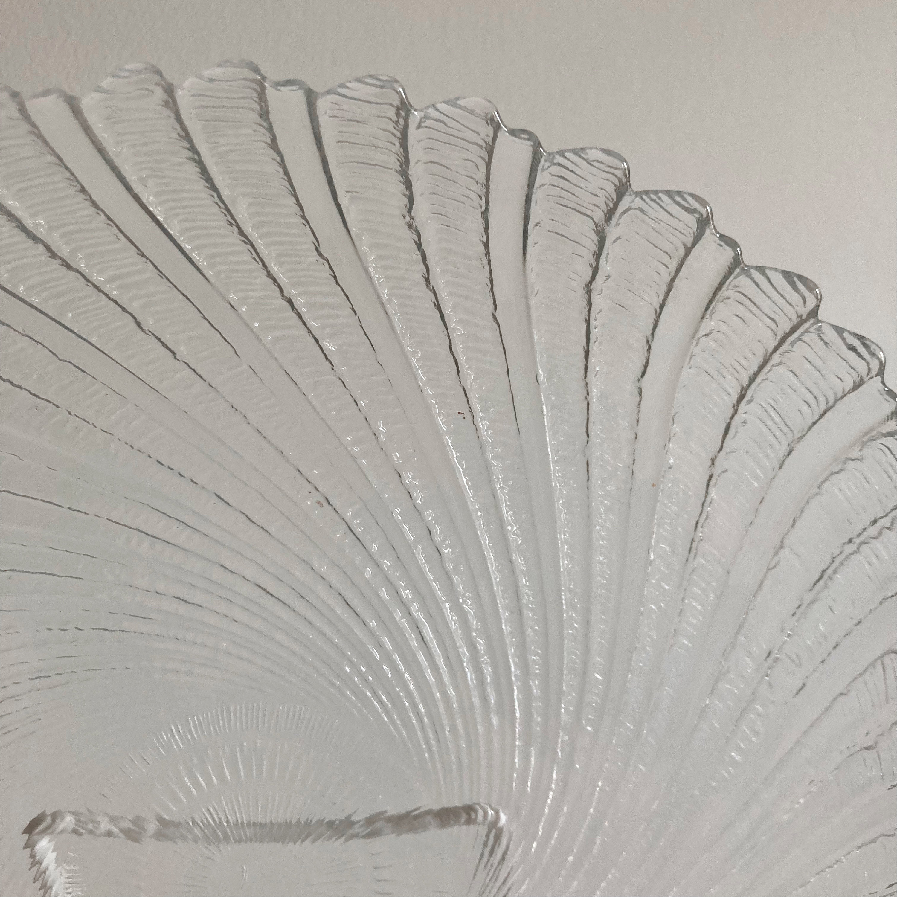 Arcoroc Textured Glass Dinner Plates Seabreeze Pattern Set of 4 Made in