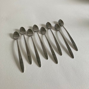Vintage Mid Century Modern Long Handle Ice Tea Spoons – Set of 8 - Made in Japan – 1960s – Vintage Flatware – Stainless Steel Flatware