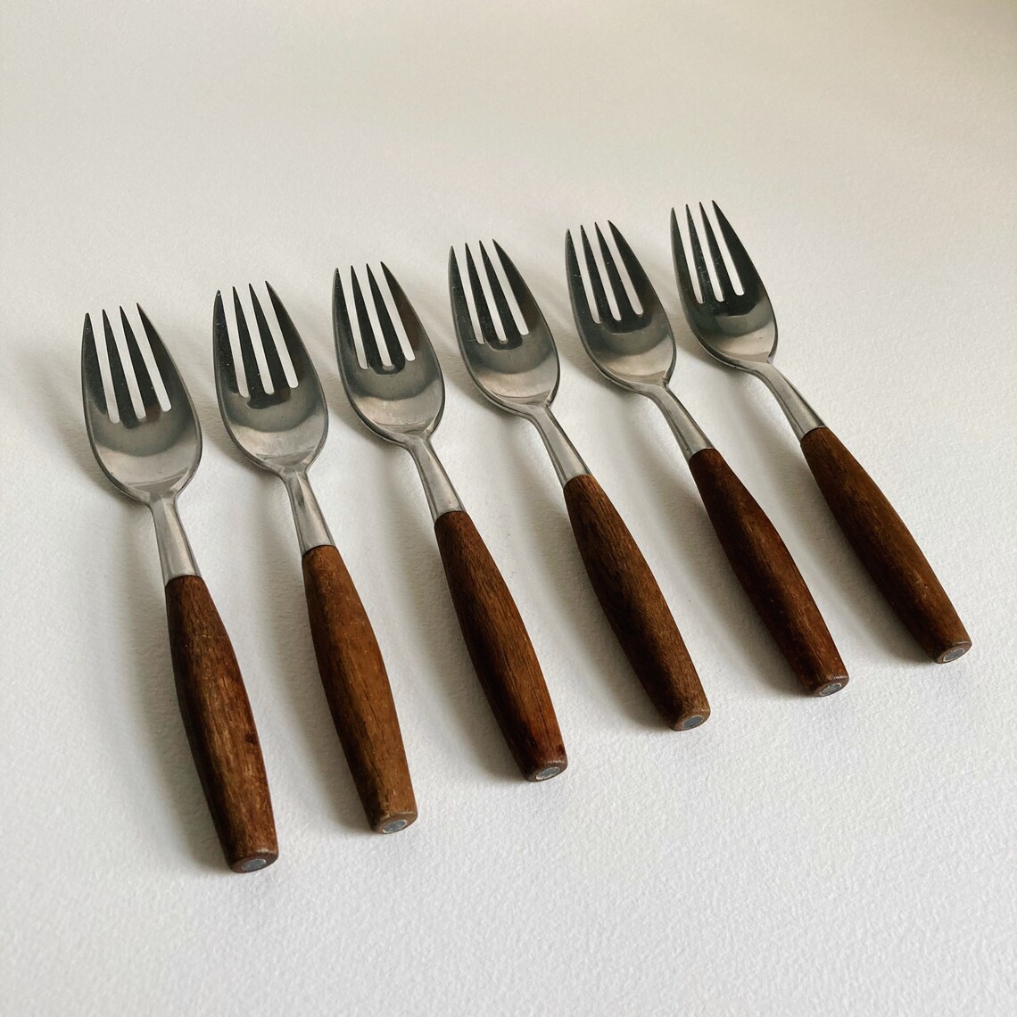 Vintage Dansk Fjord Flatware Service for 6 Teak Wood Handle Etsy