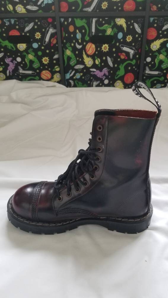 Grinders Steel Toe Cherry Red Leather Boots Etsy