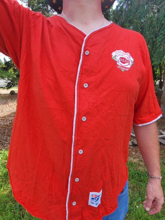 Cincinnati reds button up shirt hotsell