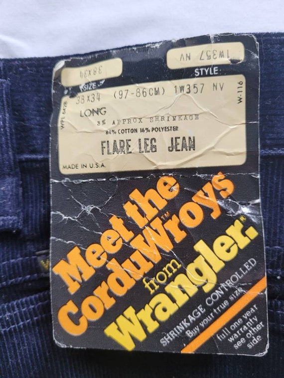 Vintage Navy Blue Corduroy Wrangler's - image 6