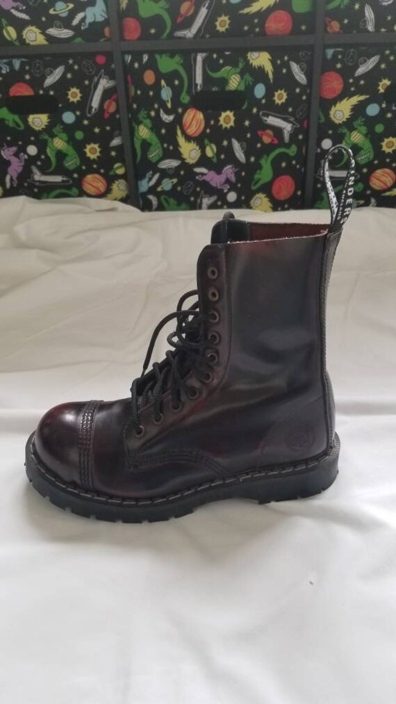 Grinders Steel Toe Cherry Red Leather Boots Gem