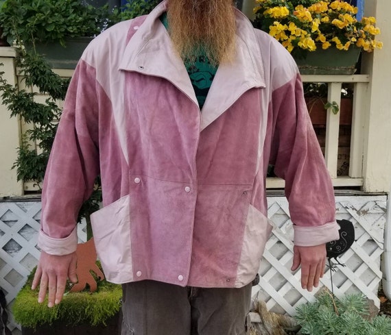 1980's Pink Men's Leather Jacket