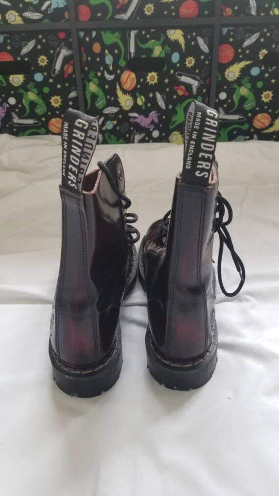 Grinders Steel Toe Cherry Red Leather Boots Gem