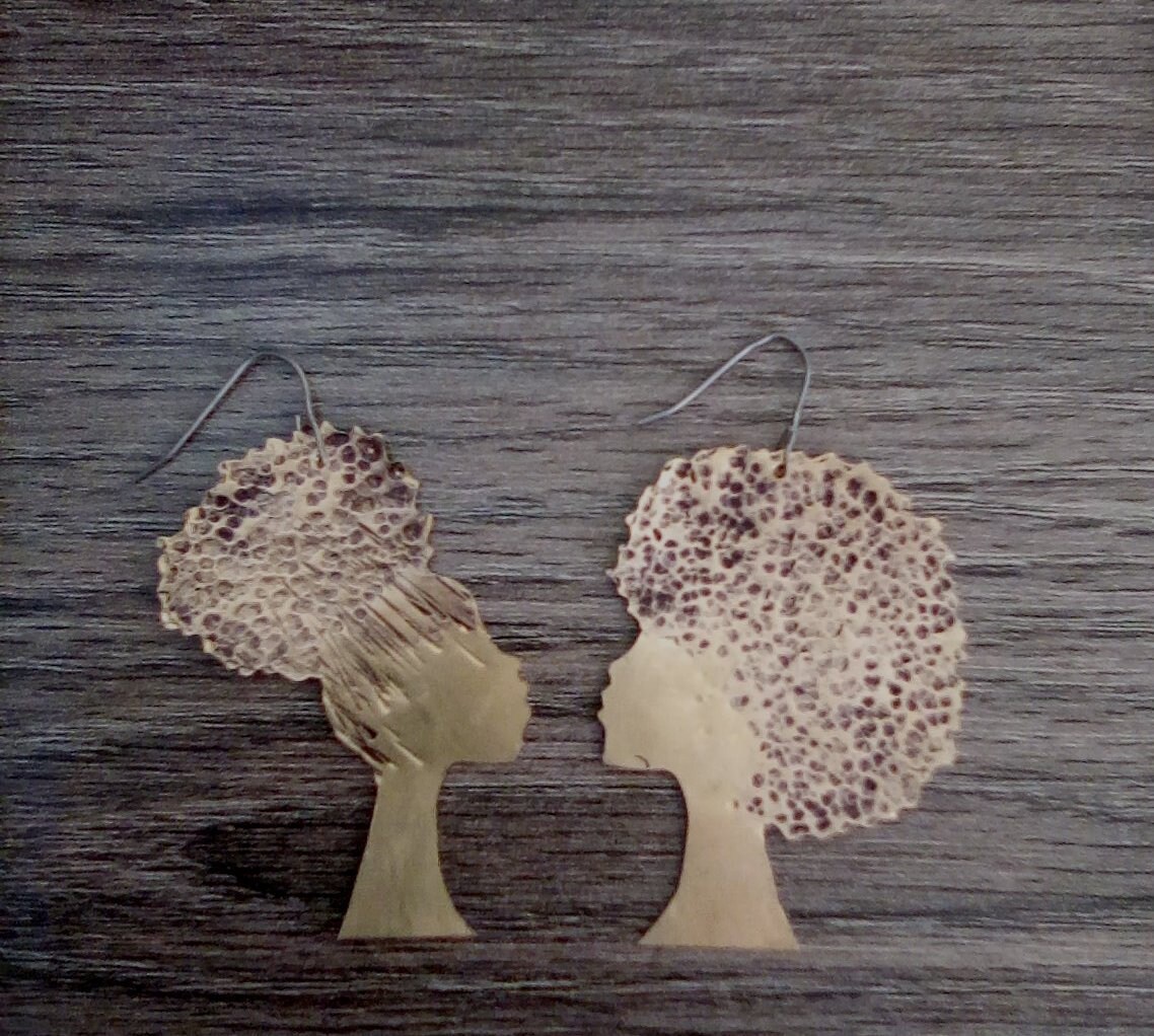 Natural Curly Hair Earrings Etsy