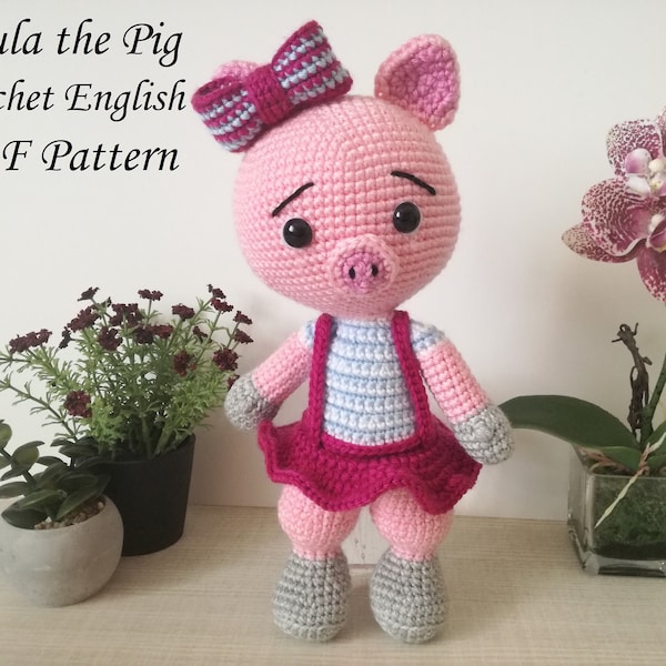 Paula the Pig crochet PATTERN amigurumi english pdf